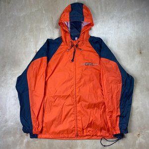 Chaps Ralph Lauren Vintage Zip Up Windbreaker Light Jacket Large Orange Navy